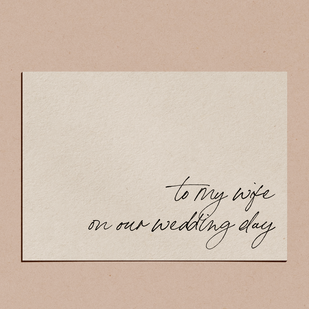 'To My Wife on My Wedding Day' | Card